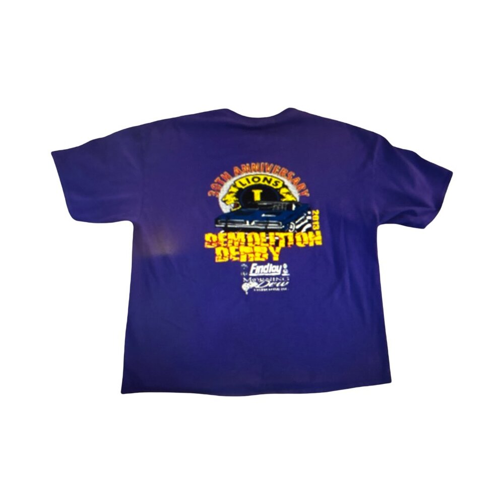 Vintage 2013 Demolition Derby Shirt Lions Club 30th Anniversary Graphic Tee